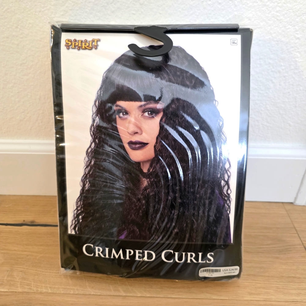 Spirit Crimped Curls Wig - Deep Black